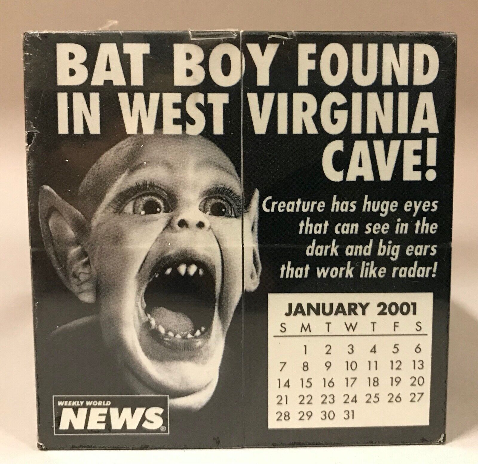 2001 Weekly World News Calendar & Desk Toy, Sealed Nos