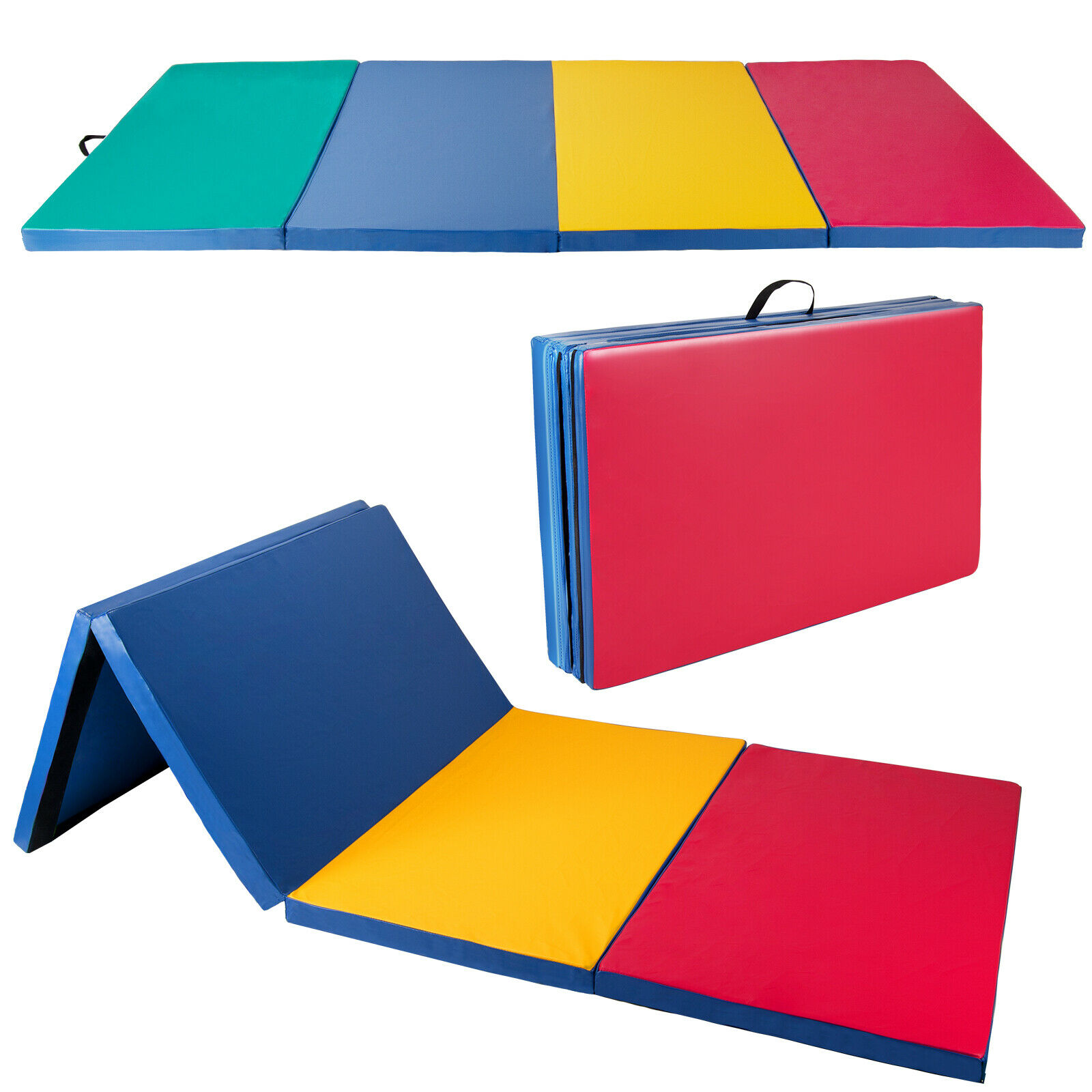 4'x10'x2"  Gymnastics Gym Folding Exercise Aerobics Tumbling  Yoga Mat 4 Color