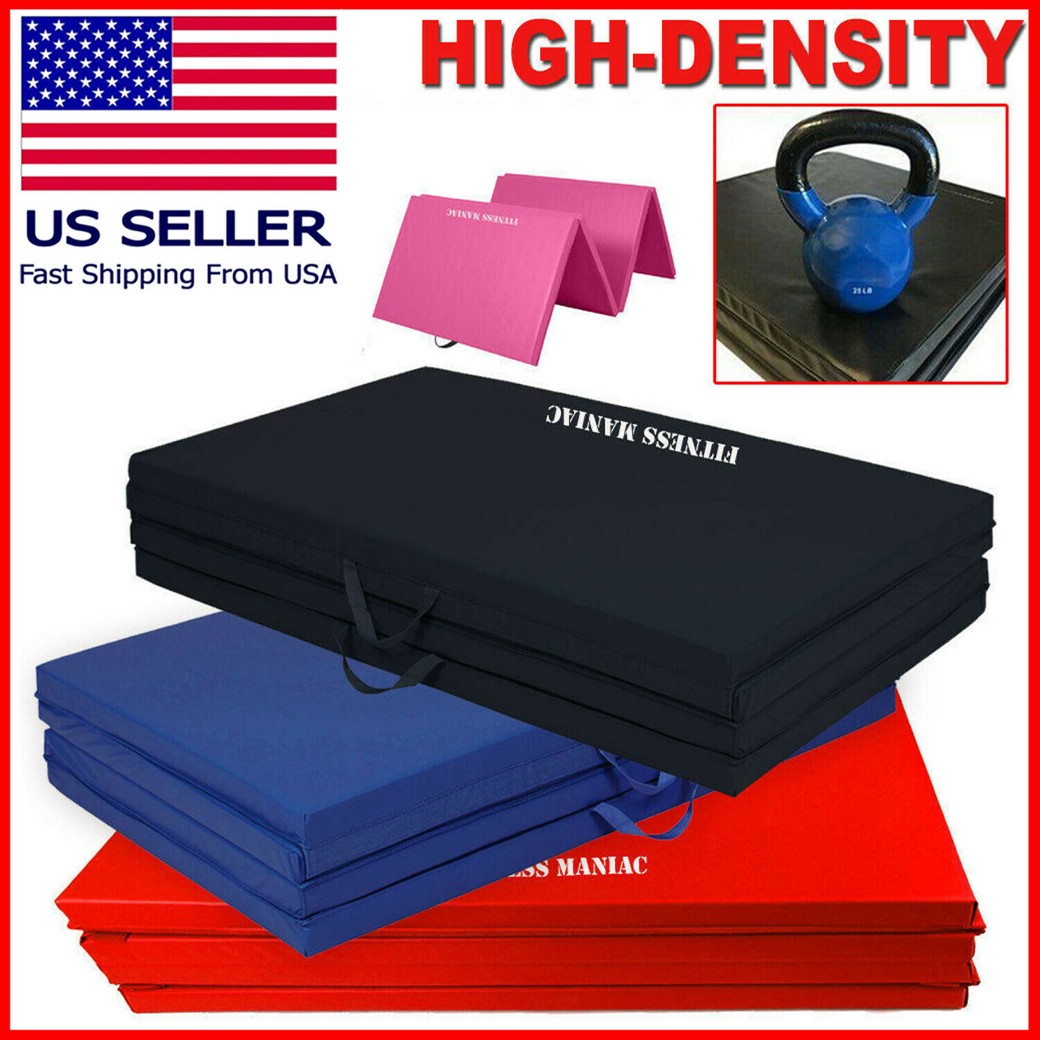 Heavy Duty Folding Mat Thick Foam Fitness Exercise Gymnastics Panel Gym Workout